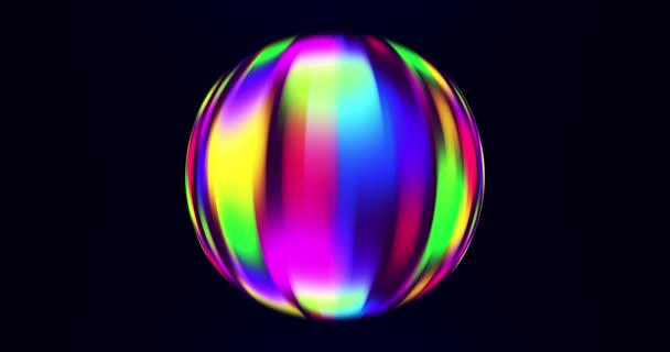 Esfera Colorido Abstrato Bola Gradiente Neon Orb Colorido Loop Sem — Vídeo de Stock