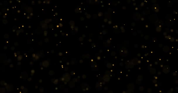 Gouden Glinsterende Regen Glitterdeeltjes Gloeiend Stof Bokeh Effect Abstracte Heldere — Stockvideo