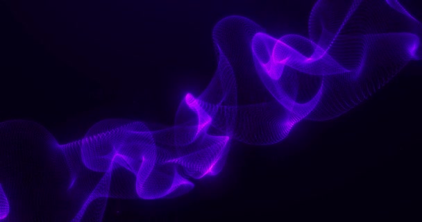 Abstract Technologie Deeltjesvorm Animatie Van Golvende Stippen Gloeiende Stofdeeltjes Digitale — Stockvideo