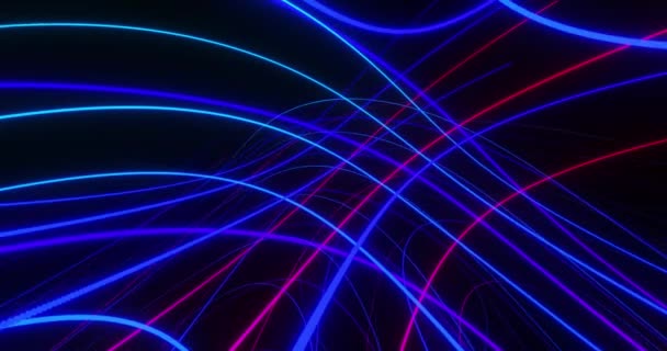 彩色激光线 任意运动的发光3D线 数码背景 — 图库视频影像