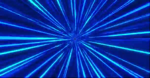 放大速度线的动画 高速飞行线路 数字灯速度 运动中的发光光束 技术隧道 无缝循环3D动画 — 图库视频影像