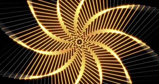 摘要发光螺旋3D背景 光学错觉 霓虹灯几何隧道 未来派闪闪发光的动画模式 无缝循环动画 — 图库视频影像