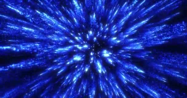 五彩缤纷的粒子尘埃爆炸 发光粒子的运动 点烟和粒子 空间场景 未来派背景 无缝圈4K视频 屏幕保护动画 — 图库视频影像
