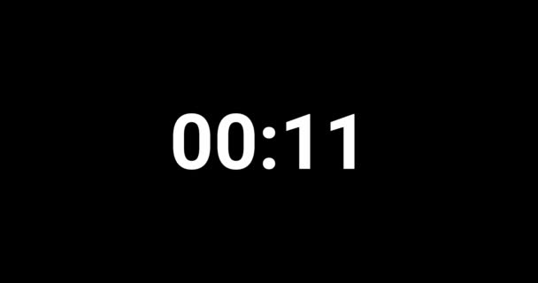 1分のタイマー 60秒から0秒までの時間数 カウントダウン ホワイトナンバーSv — ストック動画