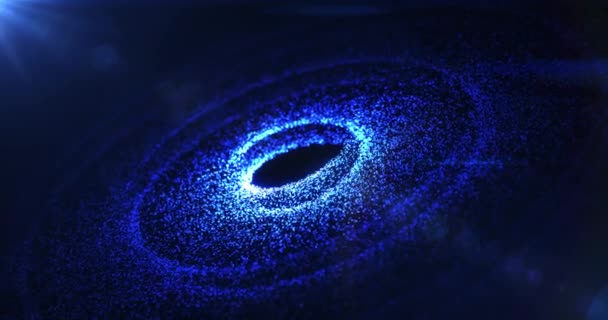 Rotasi Galaksi Spiral Dari Partikel Terbang Melalui Luar Angkasa Dengan — Stok Video
