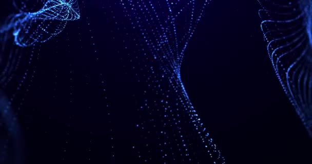 Ψηφιακά Σωματιδιακά Κύματα Θολή Επίδραση Και Ελαφριά Κίνηση Φόντου Κυβερνοχώρο — Αρχείο Βίντεο