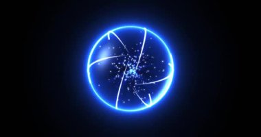 Futuristic abstract blue glowing swirling waves of magical energy. Technological spiral. Abstract background. Seamless loop. Video in high quality 4k