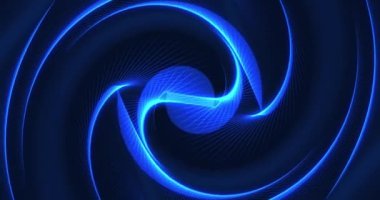 Futuristic abstract blue glowing swirling waves of magical energy. Technological spiral. Abstract background. Seamless loop. Video in high quality 4k