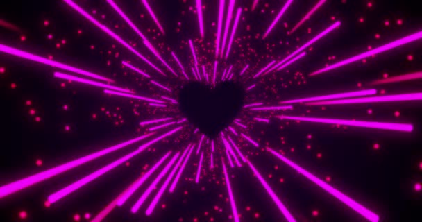 Heart Valentine Day Animation Shiny Heart Particle Explosion Starglow Glowing — ストック動画