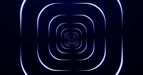Abstract Tunnel Futuristic Glowing Corridor Neon Circle Lights Abstract Background — стокове відео