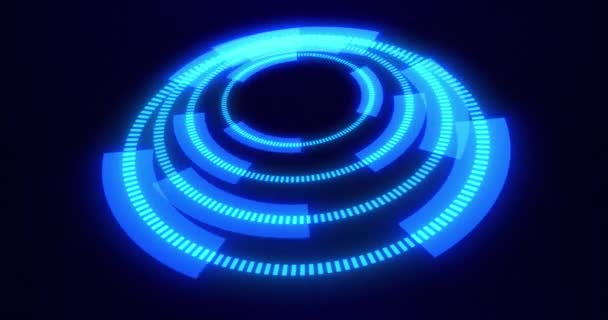 Hud Circle Interfaces High Tech Futuristic Display Hologram Button Download — Wideo stockowe