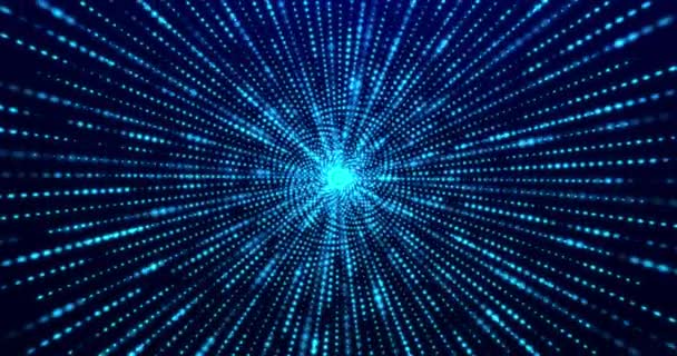Digital Rotating Cyberspace Particles Digital Network Connections High Speed Connection — Vídeo de stock