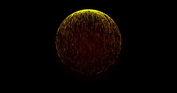 Abstract Elegant Sphere Golden Particles Magic Ball — Stock Video