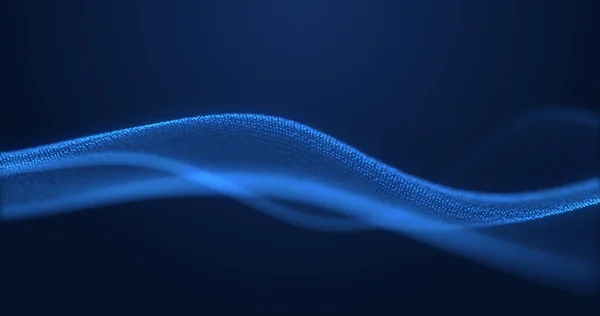 Ψηφιακά Αφηρημένα Κύματα Από Σωματίδια Μπλε Χρώματος Αφηρημένο Τεχνολογικό Υπόβαθρο — Φωτογραφία Αρχείου
