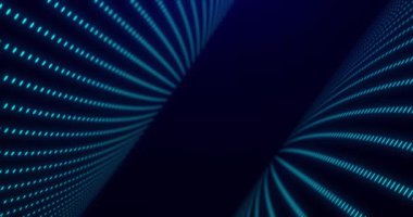 Noktalı dijital arkaplan, parlayan parçacıklardan gelen teknolojik siber yüzeylerin hafif animasyonu, büyük veri akışı, fütüristik soyut mavi arkaplan