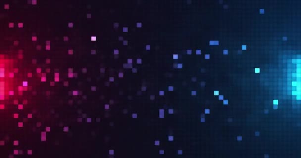 Abstracte Digitale Achtergrond Met Gloeiende Roze Blauwe Neon Lichten Futuristische — Stockvideo