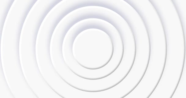 Białe Eleganckie Tło Kręgami Trójwymiarowy Krąg Minimalna Animacja Prezentacji Biznesowej — Wideo stockowe
