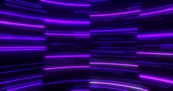 摘要霓虹灯蓝紫色背景 光的流动 运动图形设计 现代视觉效果视频背景为数字 网络空间 网络朋克 或未来主义概念 — 图库视频影像