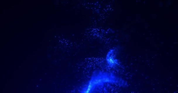 Magic Fluid Animation Blue Glowing Particles Particle Trail Energy Neon — Stock Video