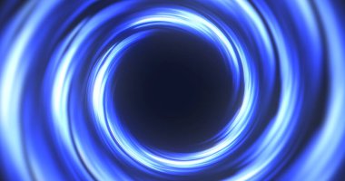 Uzayda soyut enerji tüneli, enerji deliği, girdap enerji akışı. Uzayda kara delik, parlak portal, daire dönüşü