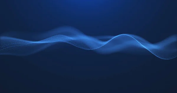 多くの点や粒子を持つデジタル波 抽象動的波背景 技術又は科学の禁止 — ストック写真