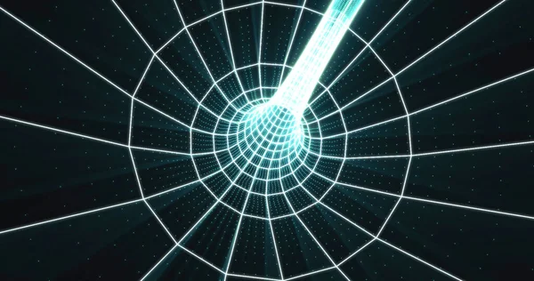 Γεωμετρική Σήραγγα Τρύπα Στο Χώρο Του Χρόνου Ψηφιακή Τεχνολογία Wireframe Φωτογραφία Αρχείου