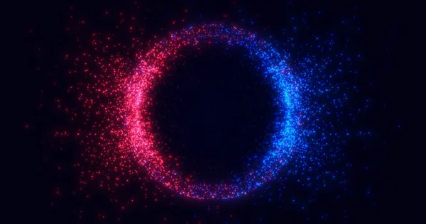 Αφηρημένη Φωτεινή Σφαίρα Από Σωματίδια Κουκίδες Και Κύματα Ψηφιακή Τεχνολογία Εικόνα Αρχείου