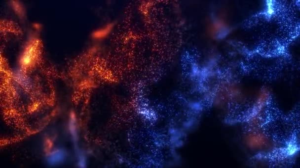 Abstract Cloud Glowing Dust Particles Dots Particle Flow Beautiful Nebula — Stock Video