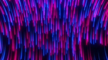 Siberpunk 'ta parlak neon parçacık akışı. Parlak çizgilerin akışı. Parçacıkların soyut yağmuru. Fütürist animasyon geçmişi. Kusursuz döngü