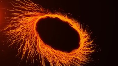 Soyut parlayan e parçacıkları enerji kasırgasında sarmal bir şekilde uçuyor, sihirli parçacıklar soyut bir arkaplanda parıldıyor ve kıvrılıyorlar. Video 4k