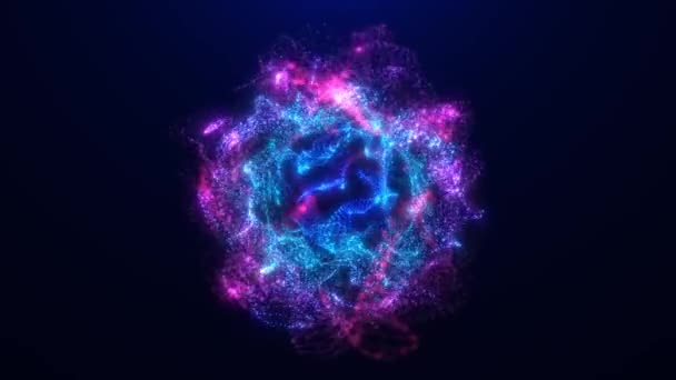 Sphère Abstraite Particules Lumineuses Visualisation Sonore Mouvement Une Boule Magique — Video