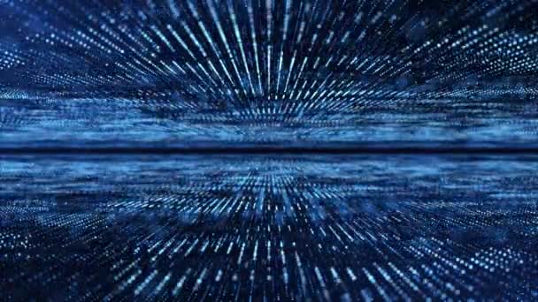 未来网络世界 科幻网格 技术发光表面 霓虹灯夜景 数字科学背景4K动画 无缝循环 虚拟现实概念的抽象场景 — 图库视频影像