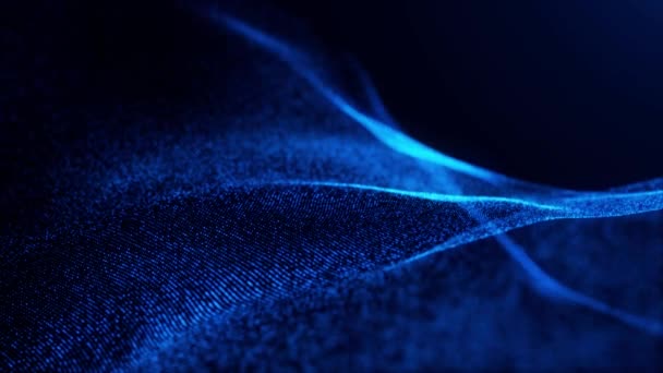 Ψηφιακά Κύματα Φωτεινών Σωματιδίων Και Κουκίδων Αφηρημένη Τεχνολογία Φουτουριστικό Υπόβαθρο — Αρχείο Βίντεο