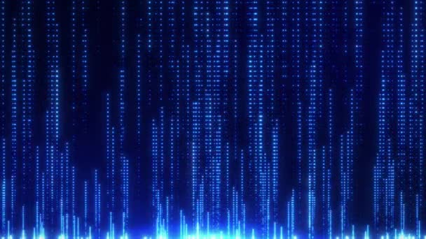 Latar Belakang Digital Dengan Aliran Partikel Yang Terang Aliran Data — Stok Video