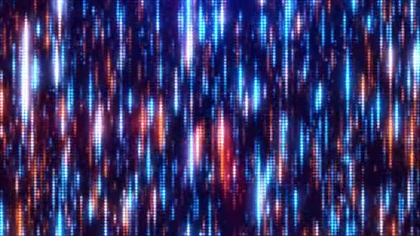 ネオンライトを輝かせる抽象的なデジタル背景 未来的なサイバースペース データ ハイテクコンセプト バーチャルスペース シームレスループ4Kビデオ スクリーンセーバーアニメーション — ストック動画