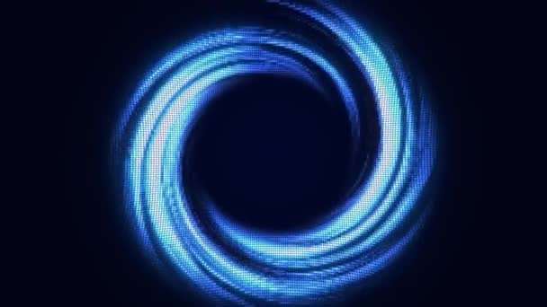 무작위 블랙홀 에너지 볼텍스 나선형 애니메이션의 디지털 소용돌이 — 비디오