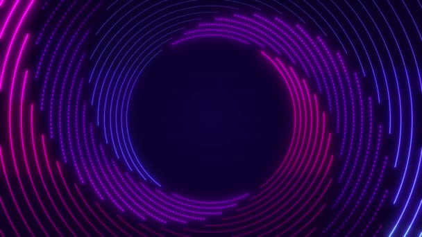 Linhas Espirais Brilhantes Abstratas Animação Linhas Circulares Néon Brilhante Girando — Vídeo de Stock