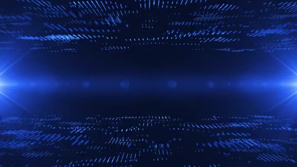 Scena Astratta Del Mondo Cibernetico Futuristico Griglia Fantascientifica Superficie Luminosa — Video Stock
