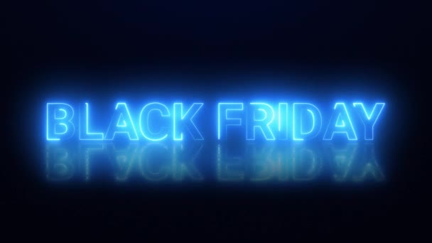 Black Friday Shopping Black Friday Sale Neonbanner Mit Rabatten Animation — Stockvideo