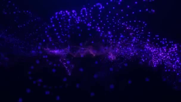 Ψηφιακά Κύματα Σωματιδίων Φόντο Την Ελαφριά Κίνηση Αφηρημένο Φουτουριστικό Κυματιστό — Αρχείο Βίντεο