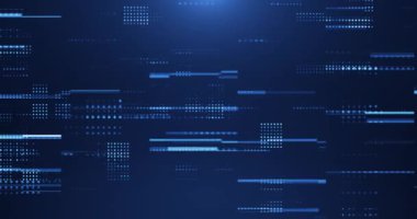 Parçacık ve geometrik şekilli dijital arkaplan, veri analiz teknolojileri, ağ bağlantısı, büyük veri, Bilgisayar Teknolojisi Konsepti. Kusursuz döngü