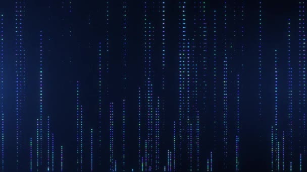 Sfondo Digitale Astratto Con Luci Neon Luminose Ciberspazio Futuristico Dati — Video Stock