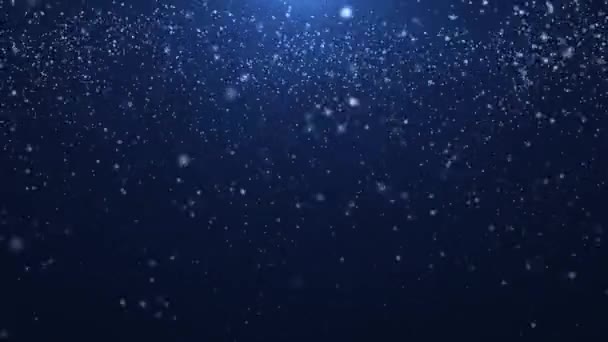 Ιπτάμενο Χιόνι Μπλε Φόντο Γραφικά Κίνησης Χιονοστιβάδα Φόντο Χειμώνας Αποτέλεσμα — Αρχείο Βίντεο