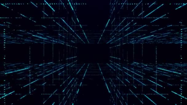 Digitale Cyberruimte Met Deeltjes Datanetwerkverbindingen Hoge Snelheid Verbinding Data Analyse — Stockvideo