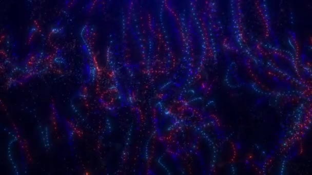 Abstrakte Digitale Dynamische Teilchenwellen Mit Licht Bewegung Lichter Hintergrund Datenfluss — Stockvideo