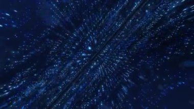 Bilim kurgu ya da siber şebeke çizgileri ve noktalar bir hologramın, büyük veri alanlarının bilgi bloklarını oluştururlar. Yüksek bilgi teknolojileri. soyut arkaplan bilim kurgu teması