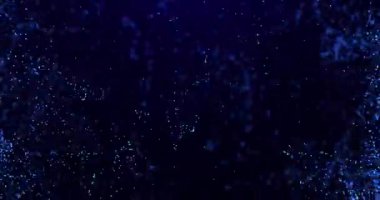 Soyut sihirli parçacıklar arka plan, parçacıklar dalga enerjisi ve yüksek hız ile parlar ve hareket eder, güzel nebula, peri tozu, kusursuz döngü, 4K