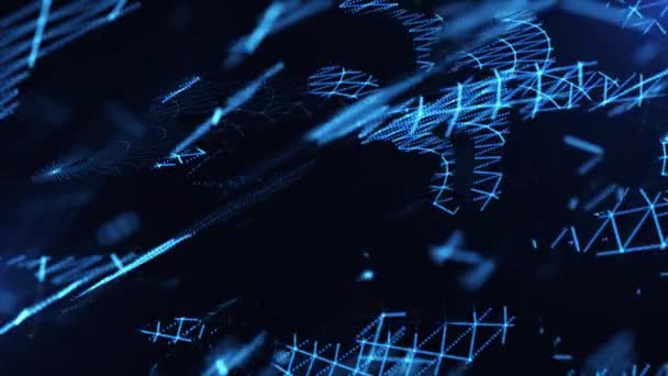 Superficie Digitale Trasformazione Particelle Linee Punti Concetto Futuristico Sfondo Astratto — Video Stock