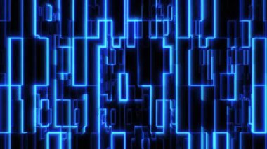 Dijital arkaplan ve geometrik şekiller, veri analiz teknolojileri, ağ bağlantısı, büyük veriler, Bilgisayar Teknolojisi Konsepti. Kusursuz döngü