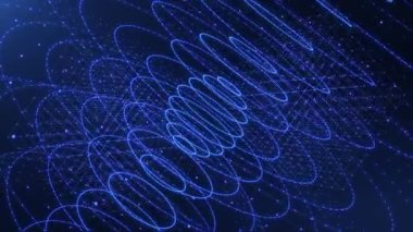 Teknoloji ağı ve büyük veri ağı bağlantısı konsepti. Pleksuslu fütürist spiralin soyut dijital arka planı. Yüksek teknoloji geçmişi